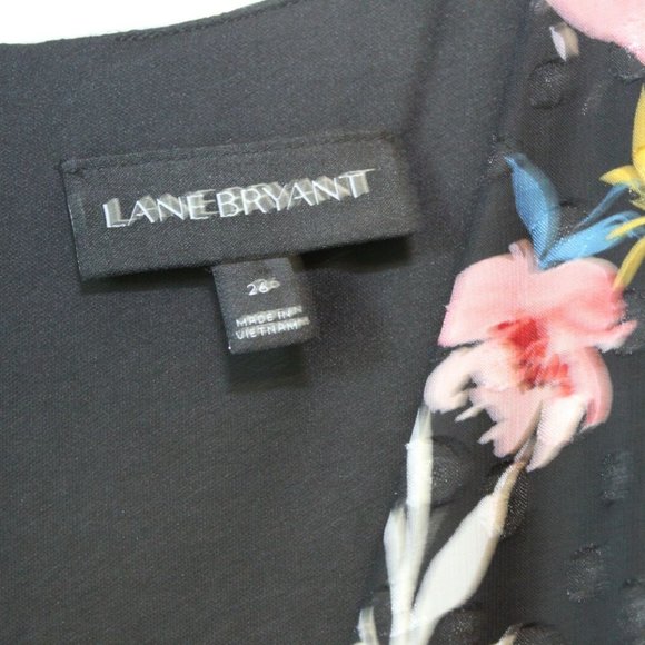 Lane Bryant Textured Floral Midi Maxi Maxi Dress Tie Belt Plus Size 26 H13023 - Picture 6 of 12